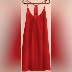 Gianni Bini Red Adjustable Trapeze Dress Women’s Size Medium Chiffon Fully Lined